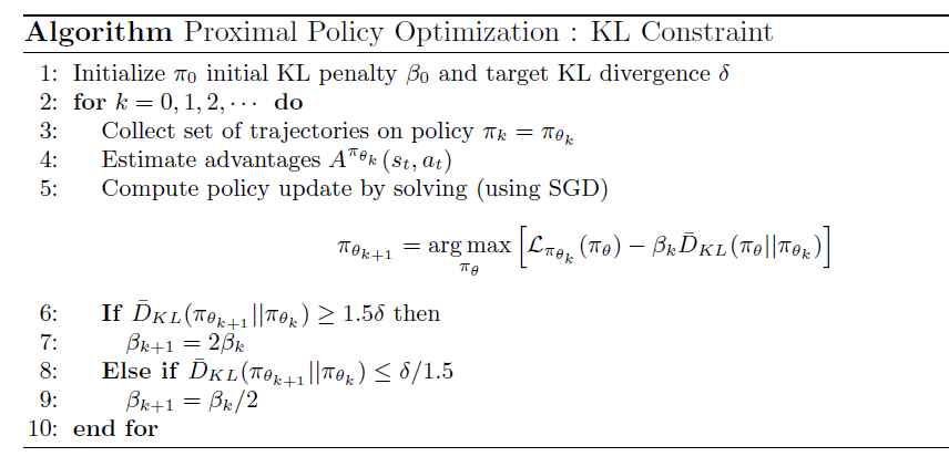 PPO with KL constraint
